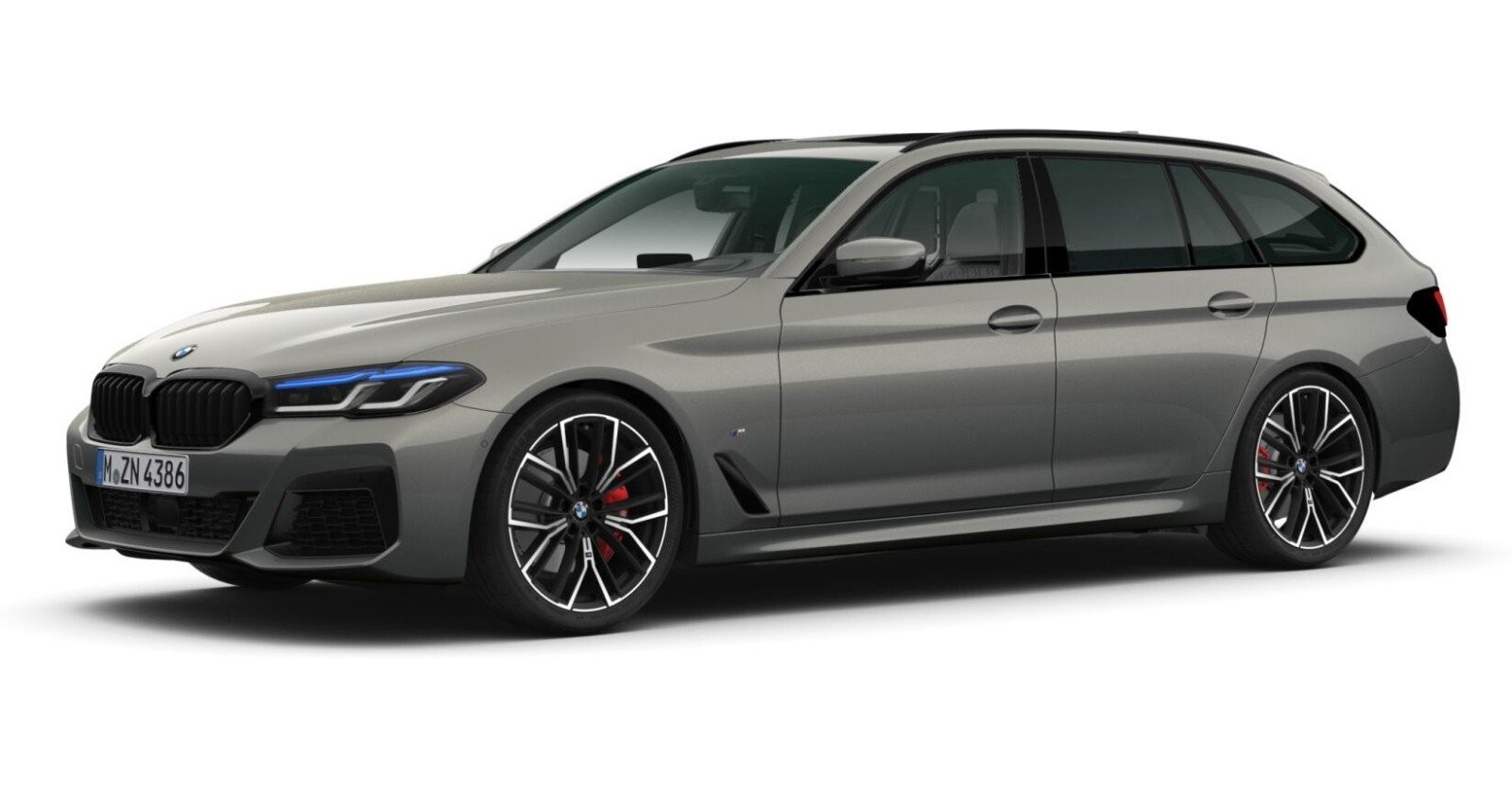 BMW 540d xDrive Touring in Grau von vorne BMW 540d xDrive Touring in Grau von vorne