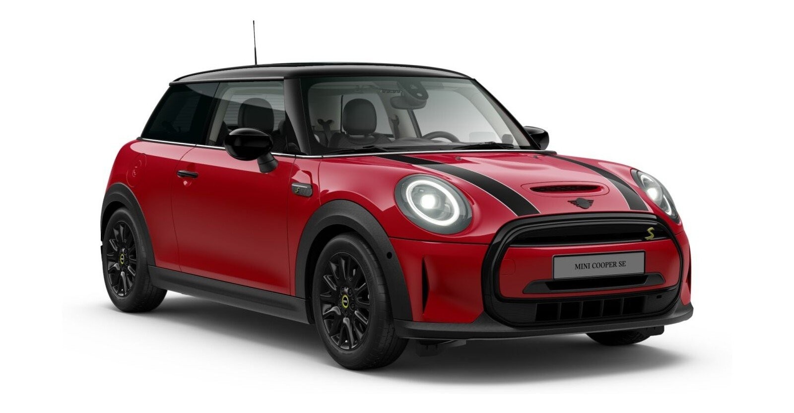 MINI Cooper SE in Rot von vorne