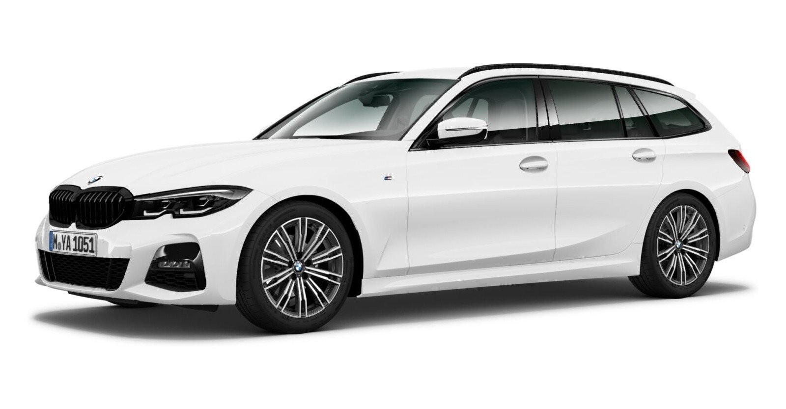 BMW 320d Touring in Weiß von vorne BMW 320d Touring in Weiß von vorne