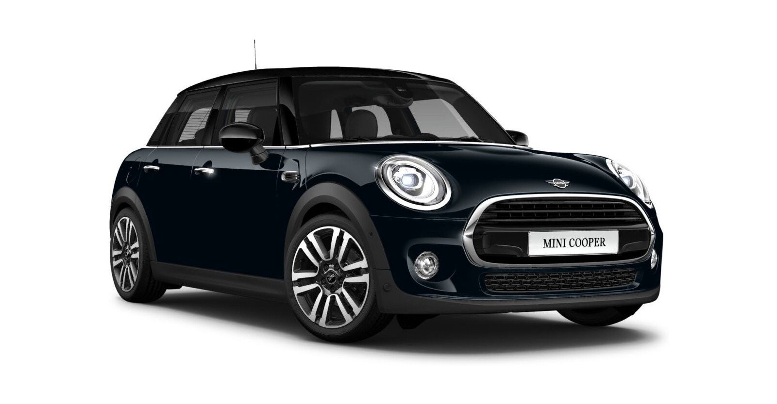 MINI Cooper 5-Türer in Schwarz von vorne MINI Cooper 5-Türer in Schwarz von vorne