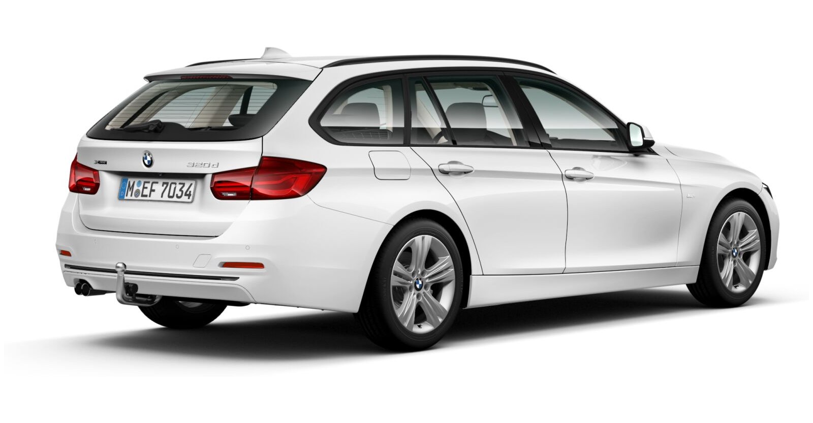 BMW BMW 3er in Weiß von hinten BMW BMW 3er in Weiß von hinten