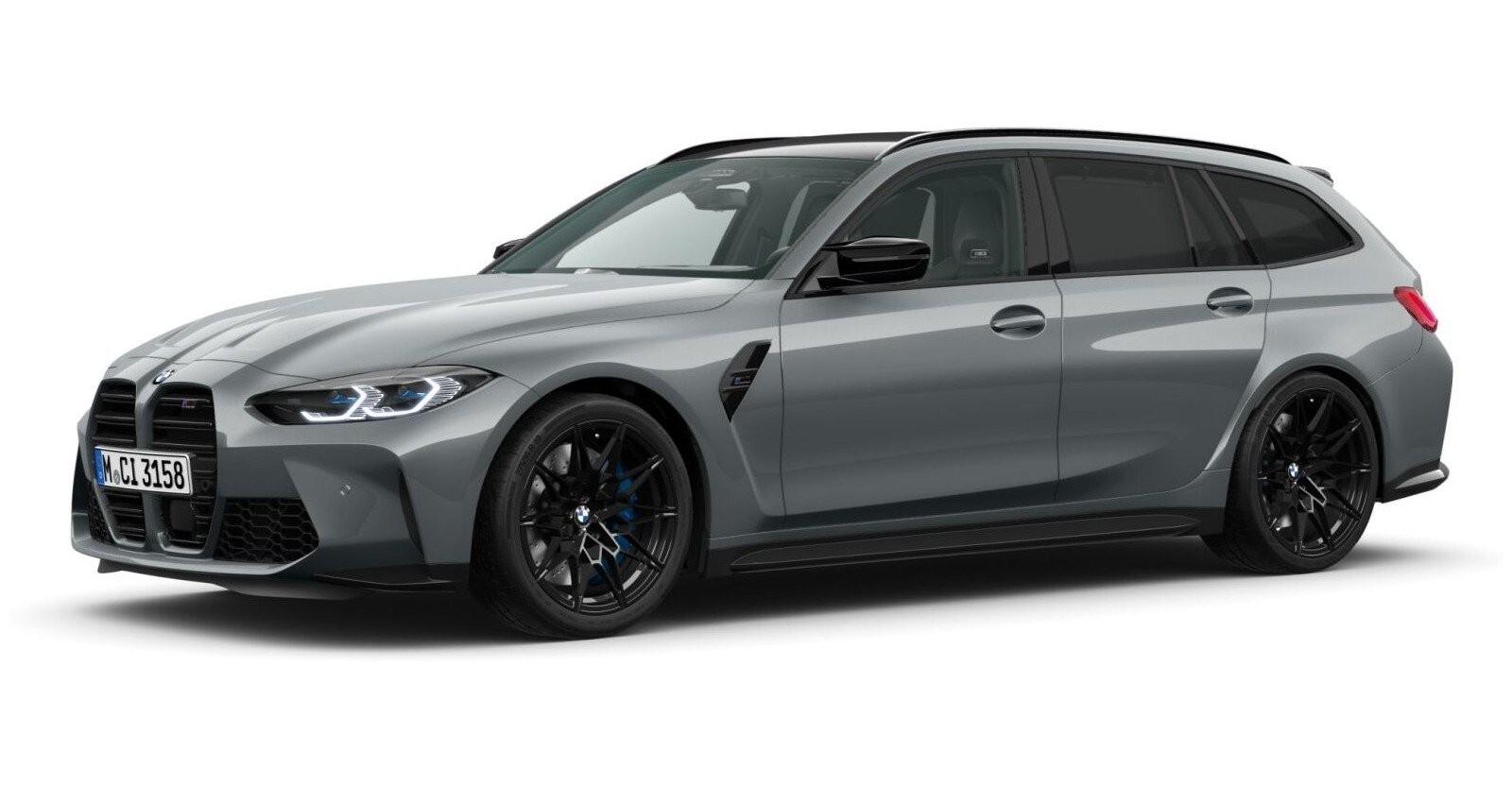 BMW M3 Competition Touring mit M xDrive in Grau von vorne BMW M3 Competition Touring mit M xDrive in Grau von vorne