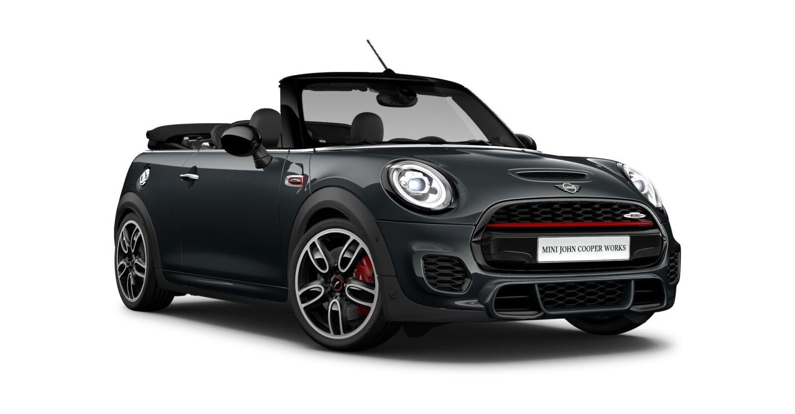 MINI JCW Cabrio in Grau von vorne MINI JCW Cabrio in Grau von vorne