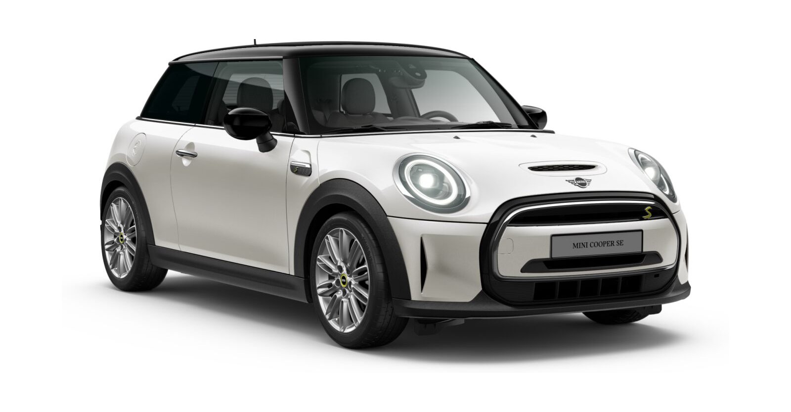 MINI Cooper SE in Weiß von vorne