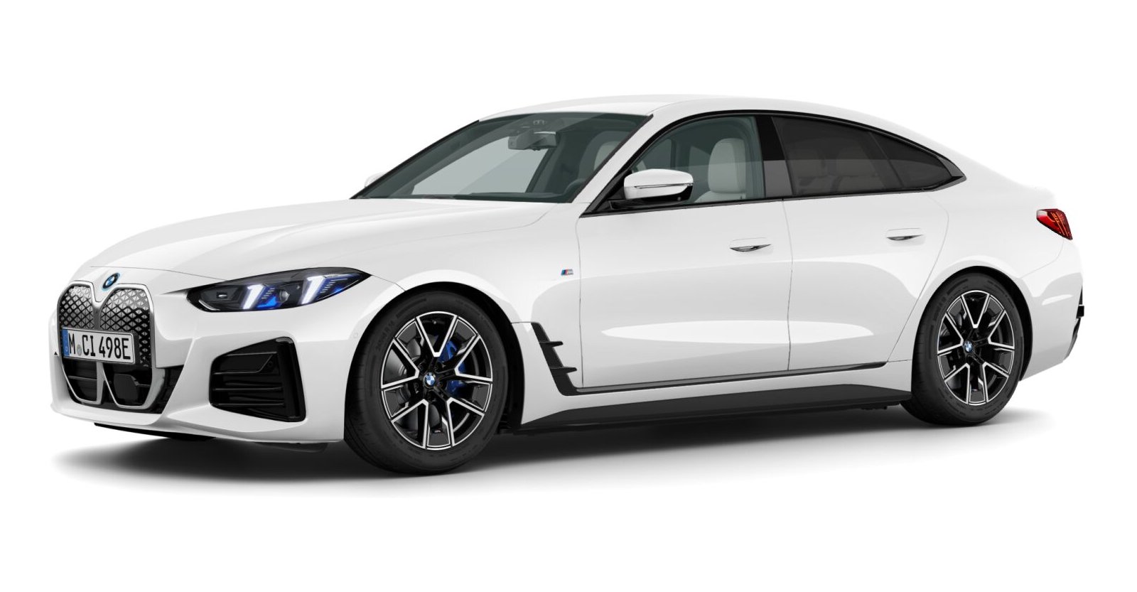 BMW i4 xDrive40 Gran Coupé in Weiß von vorne