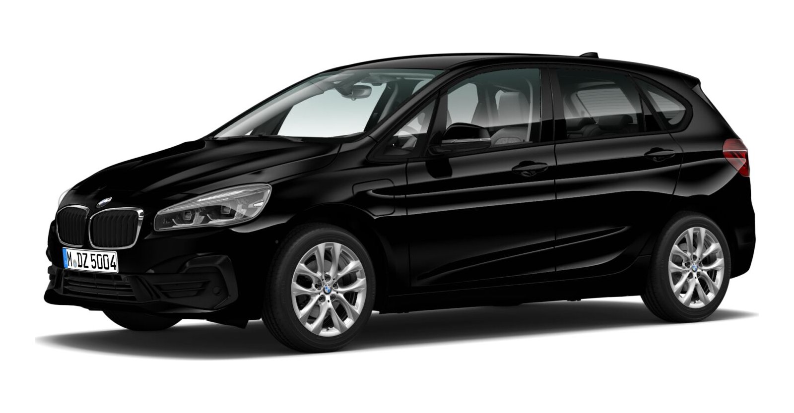 BMW 225xe Active Tourer in Schwarz von vorne BMW 225xe Active Tourer in Schwarz von vorne