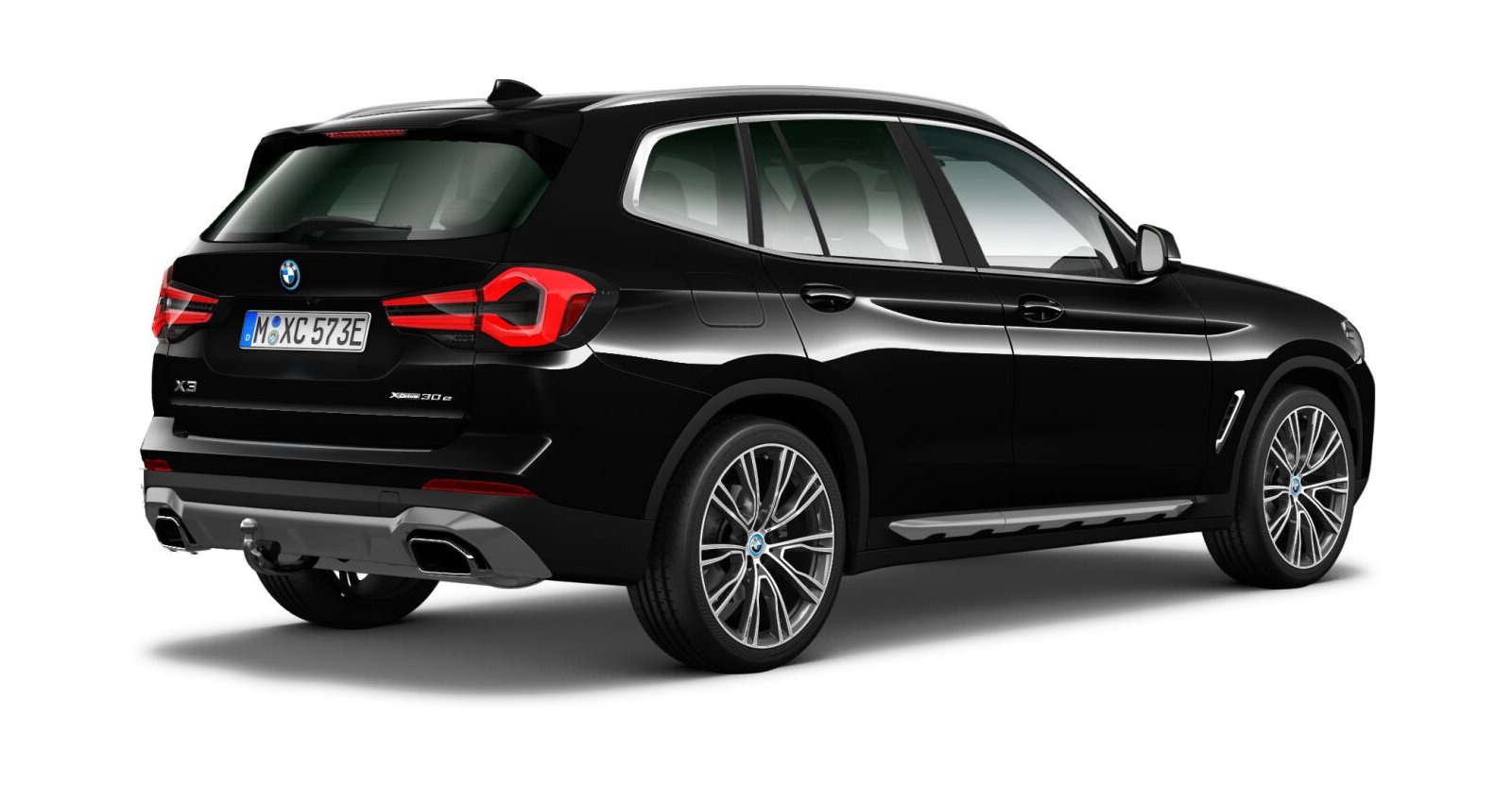 BMW BMW X in Schwarz von hinten