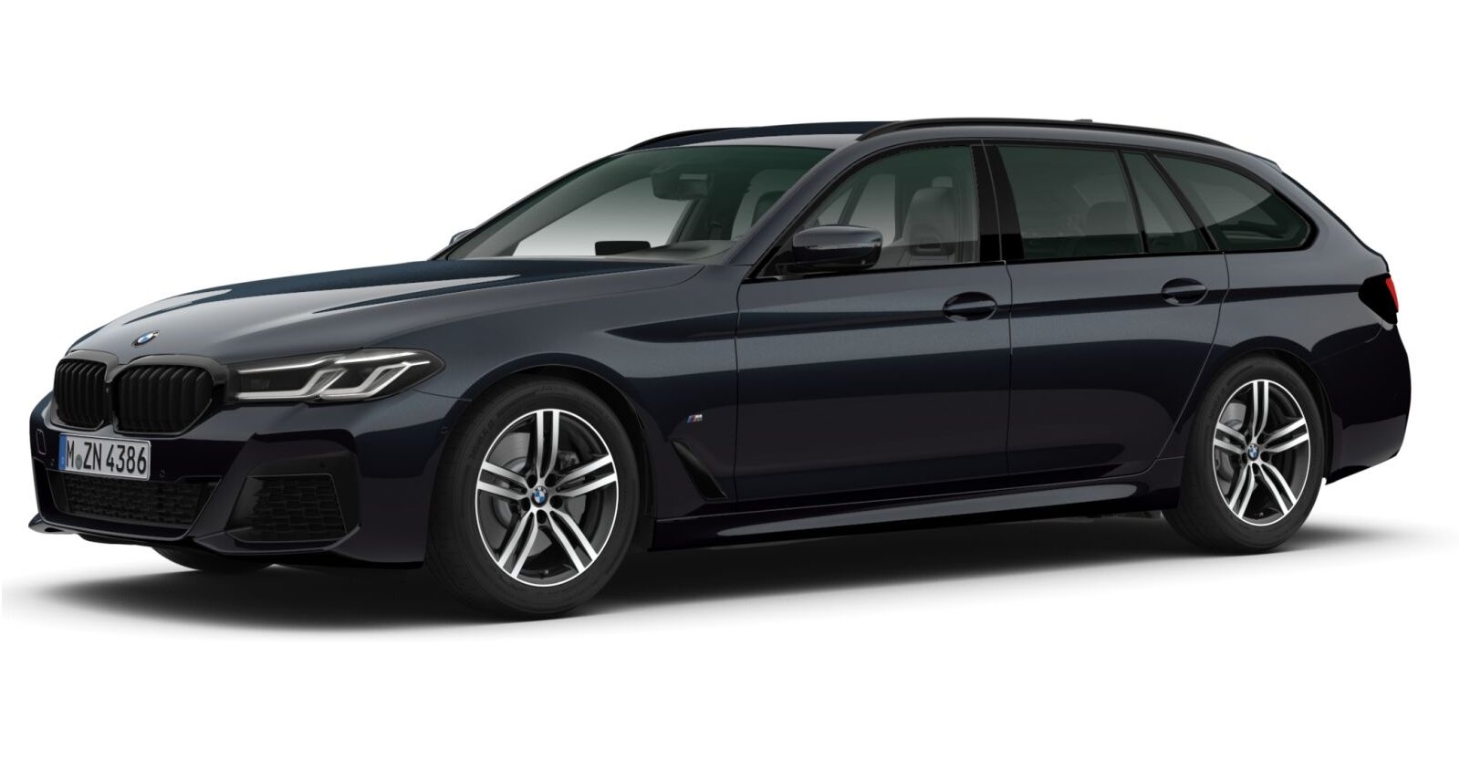BMW 540i xDrive Touring in Schwarz von vorne BMW 540i xDrive Touring in Schwarz von vorne
