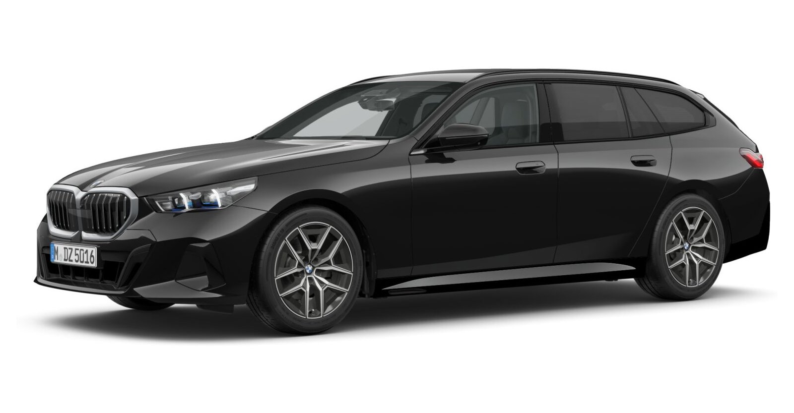 BMW 520d xDrive Touring in Schwarz von vorne