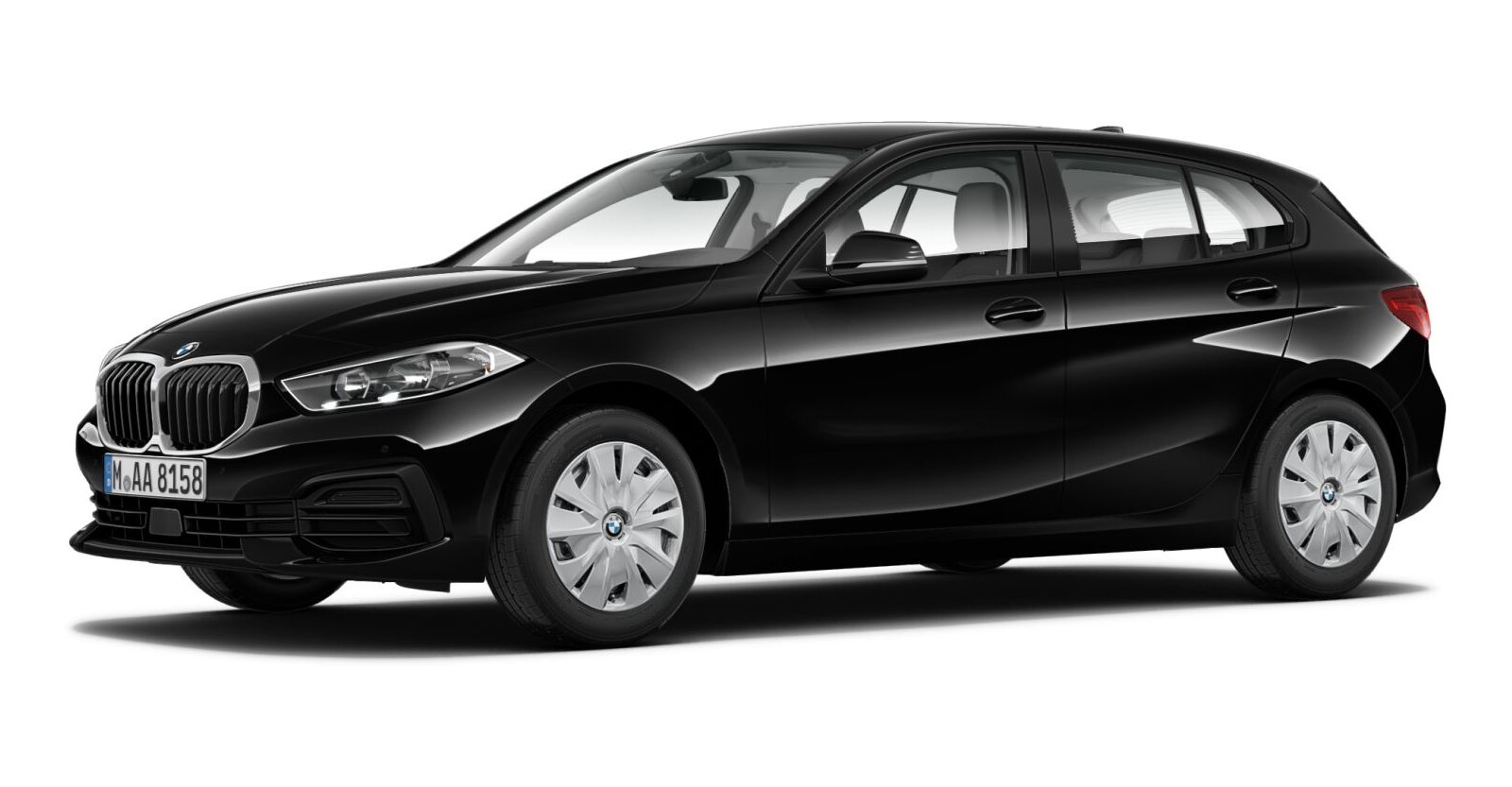 BMW 116i in Schwarz von vorne BMW 116i in Schwarz von vorne