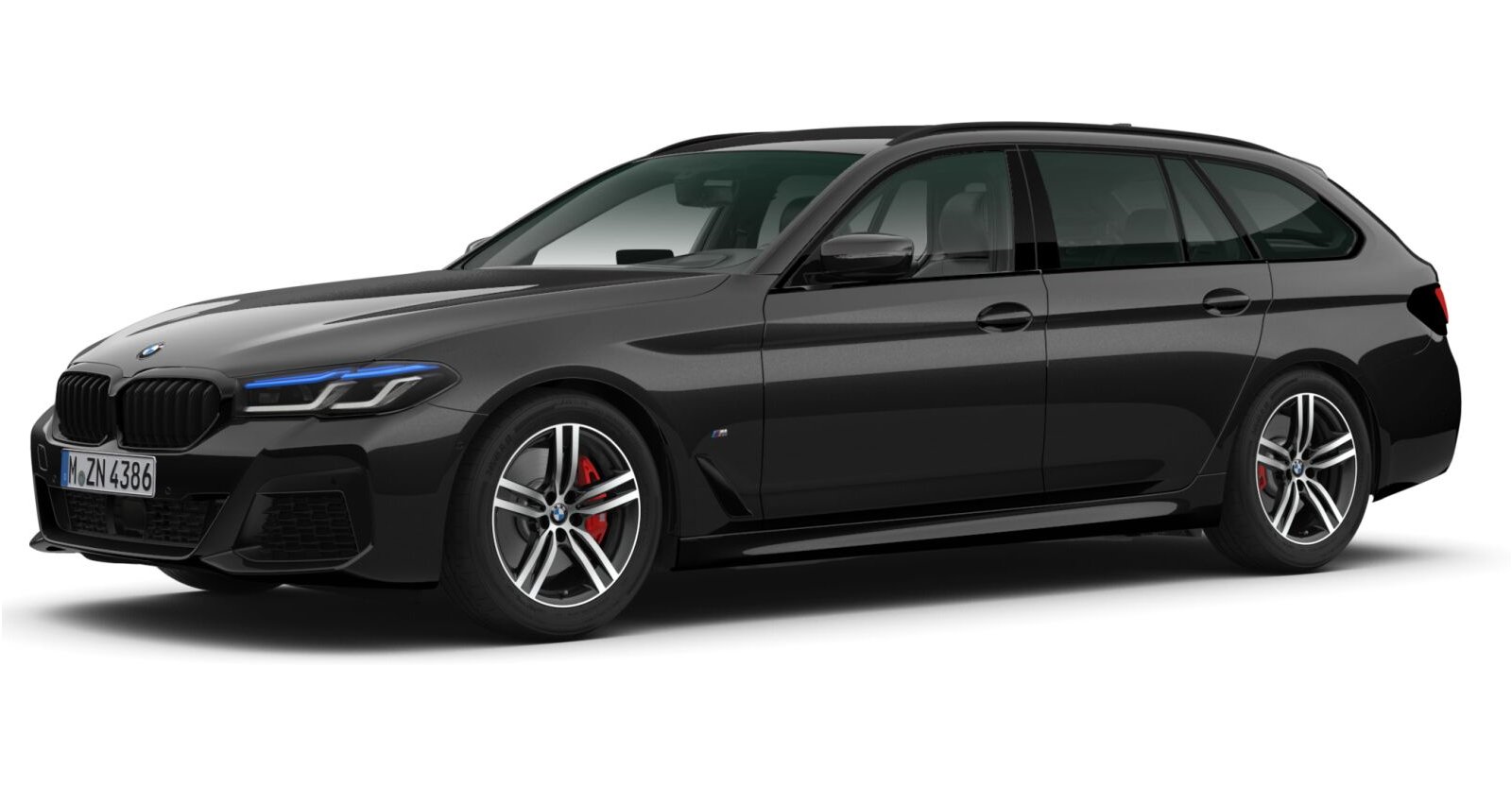 BMW 520d Touring in Schwarz von vorne