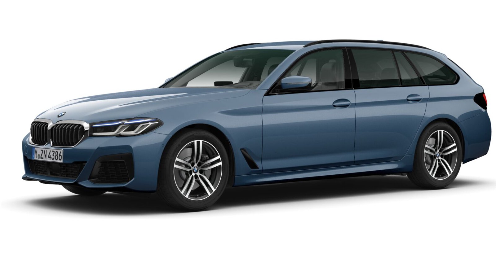 BMW 530i xDrive Touring in Blau von vorne BMW 530i xDrive Touring in Blau von vorne