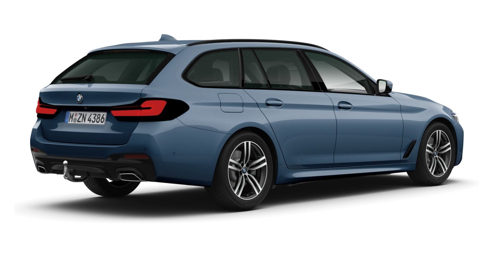 BMW BMW 5er in Blau von hinten