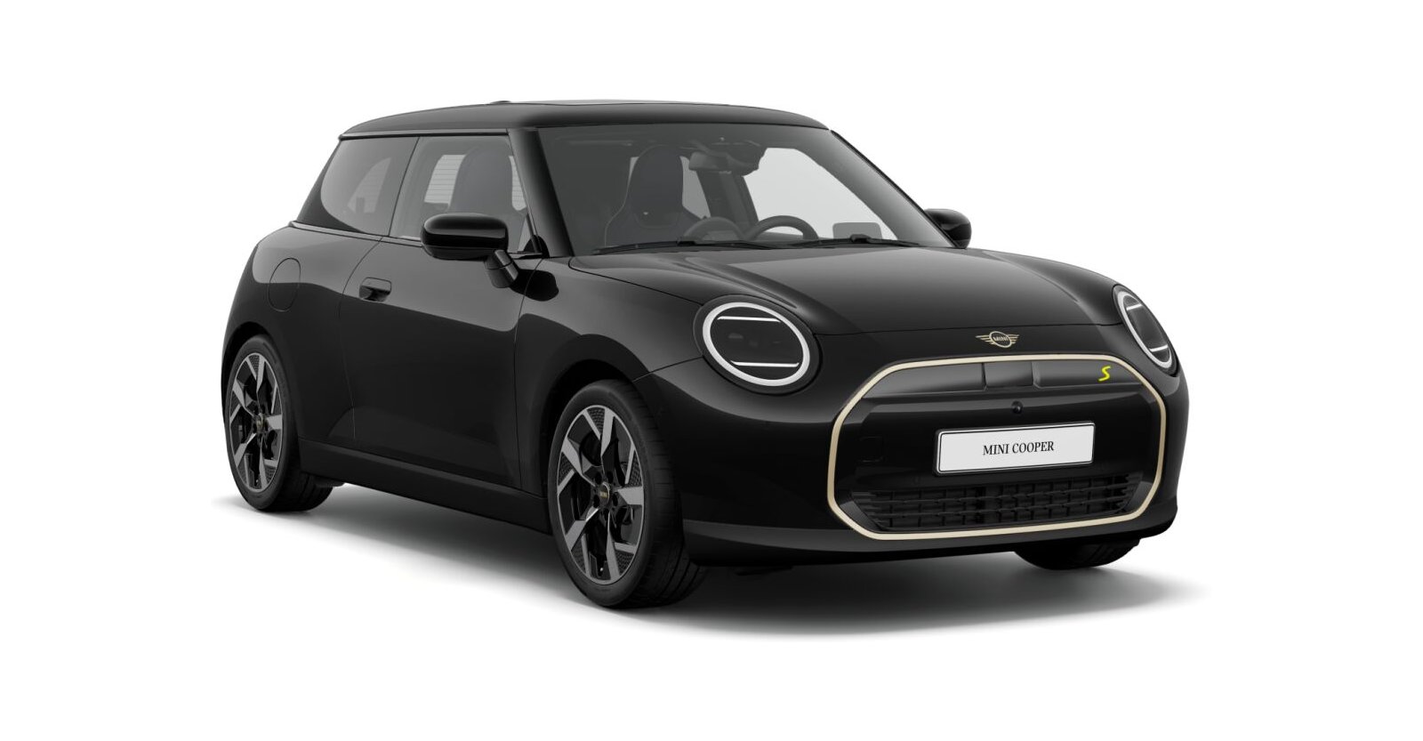 MINI Cooper SE in Schwarz von vorne MINI Cooper SE in Schwarz von vorne