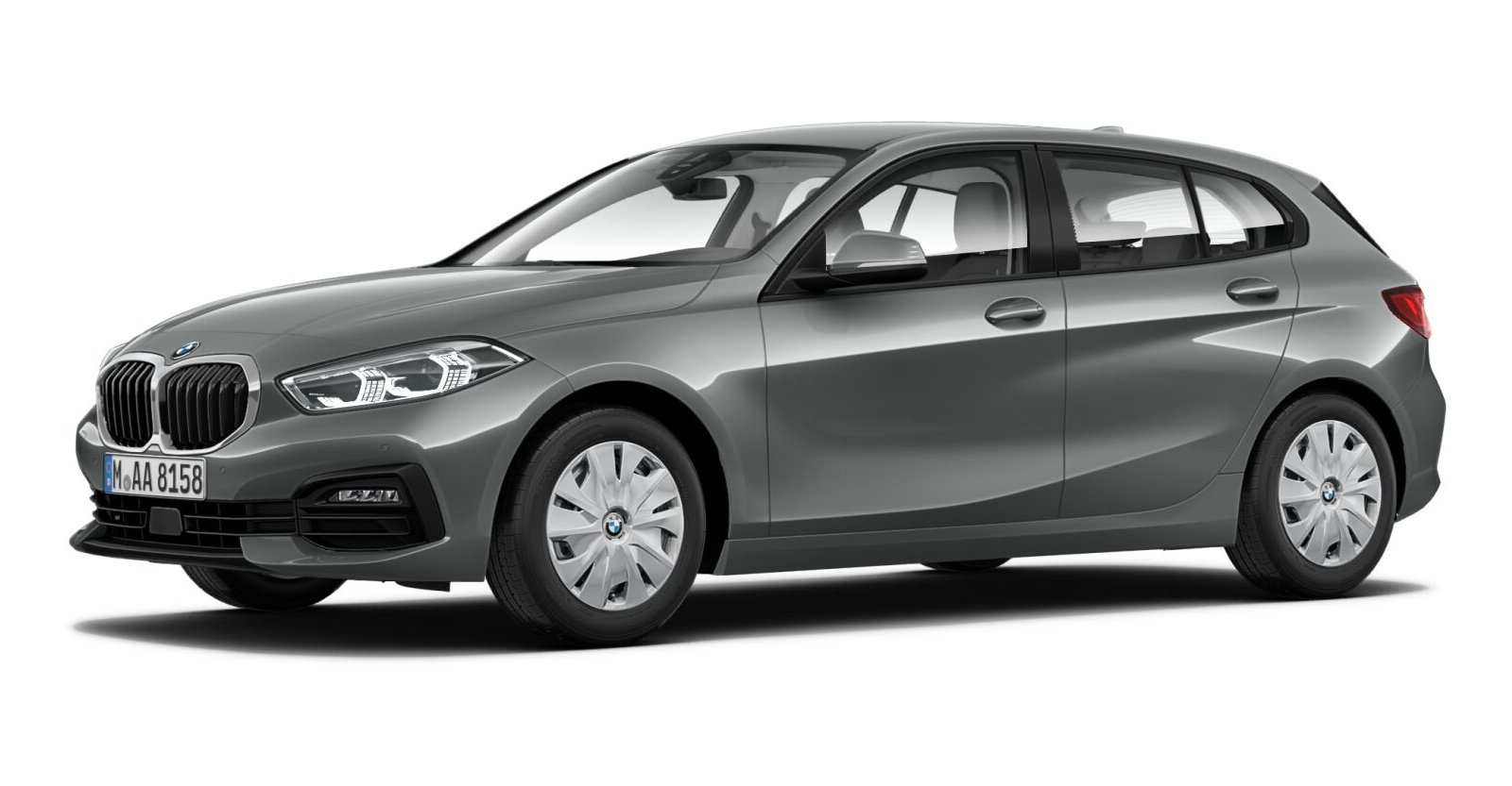 BMW 118i in Grau von vorne BMW 118i in Grau von vorne