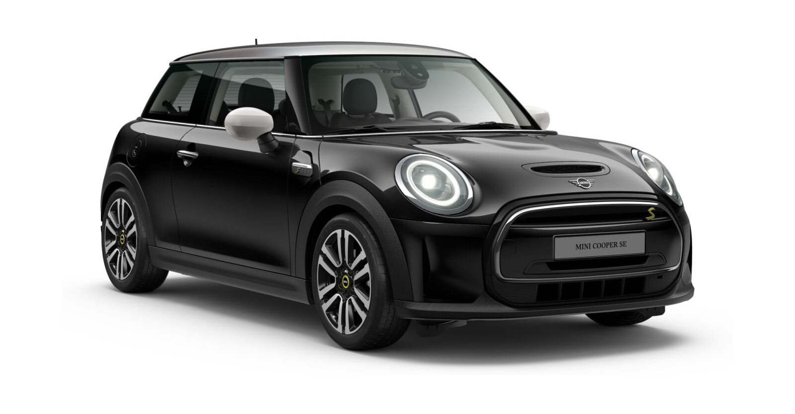 MINI Cooper SE in Schwarz von vorne MINI Cooper SE in Schwarz von vorne