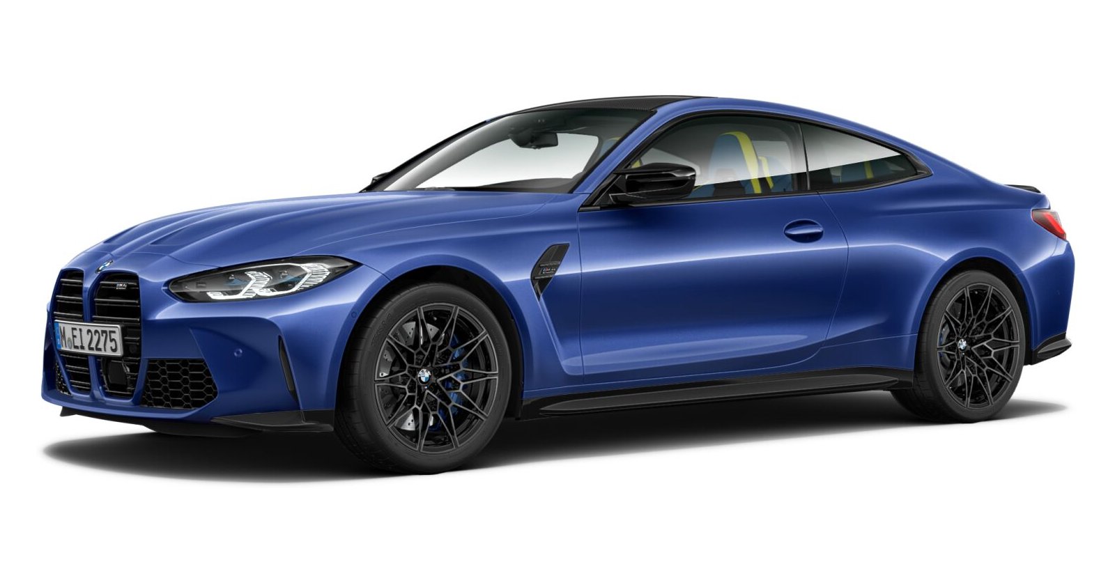 BMW M4 Competition Coupé mit M xDrive in Blau von vorne BMW M4 Competition Coupé mit M xDrive in Blau von vorne