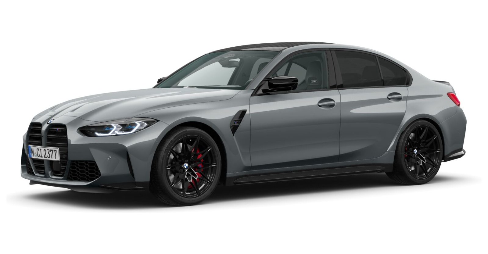 BMW M3 Competition Limousine mit M xDrive in Grau von vorne