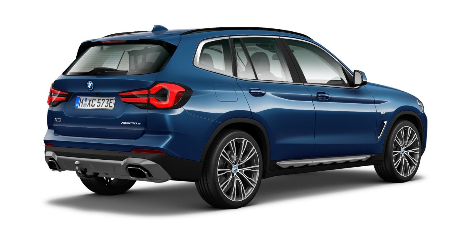 BMW BMW X in Blau von hinten BMW BMW X in Blau von hinten