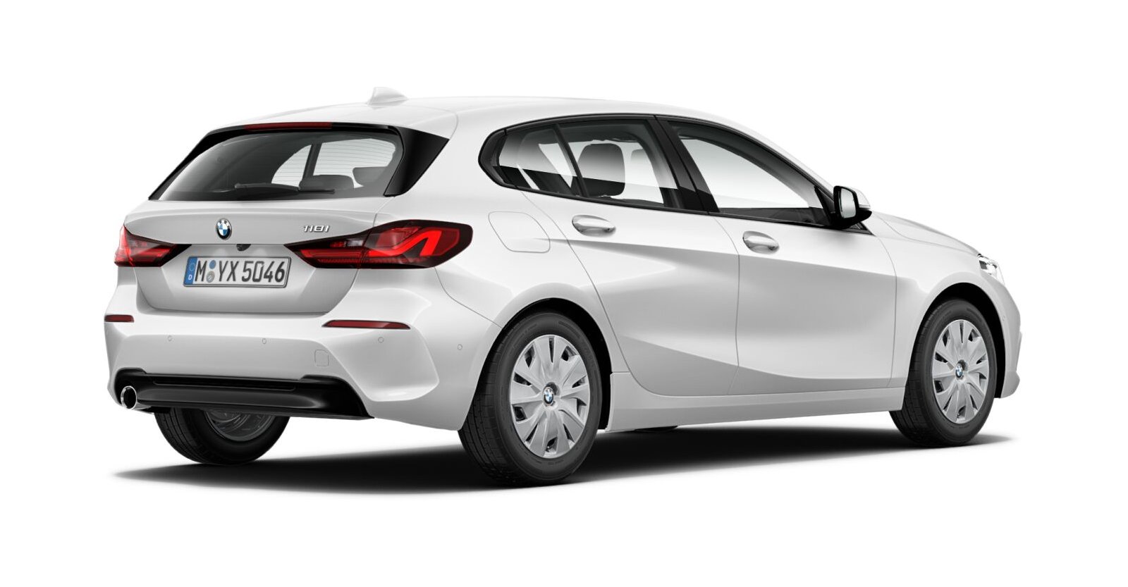 BMW BMW 1er in Weiß von hinten BMW BMW 1er in Weiß von hinten