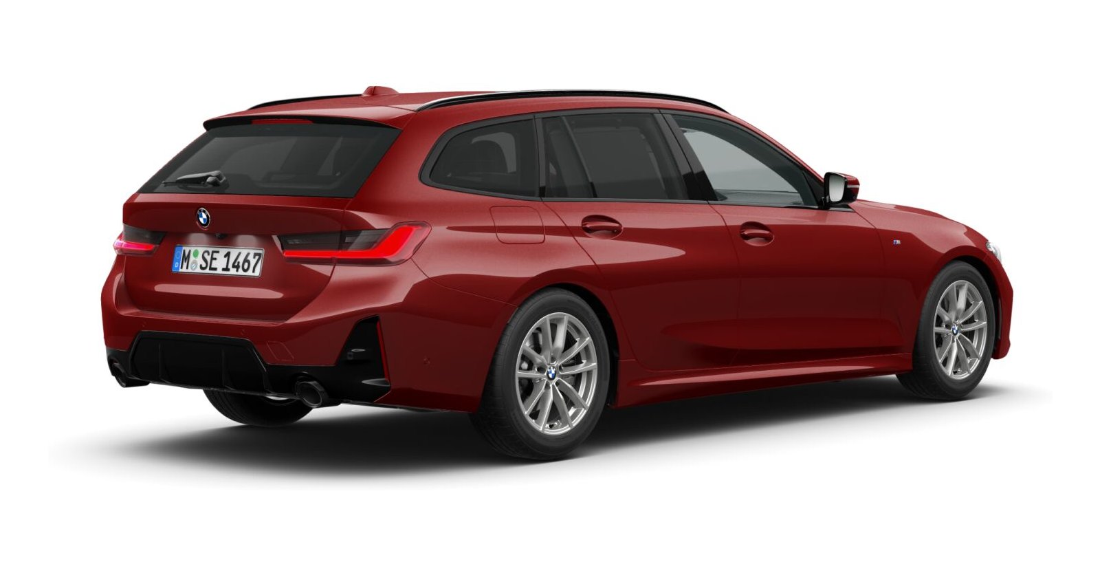 BMW BMW 3er in Rot von hinten BMW BMW 3er in Rot von hinten