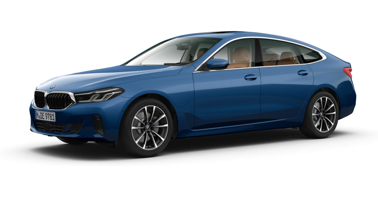 BMW 630d xDrive Gran Turismo in Blau von vorne