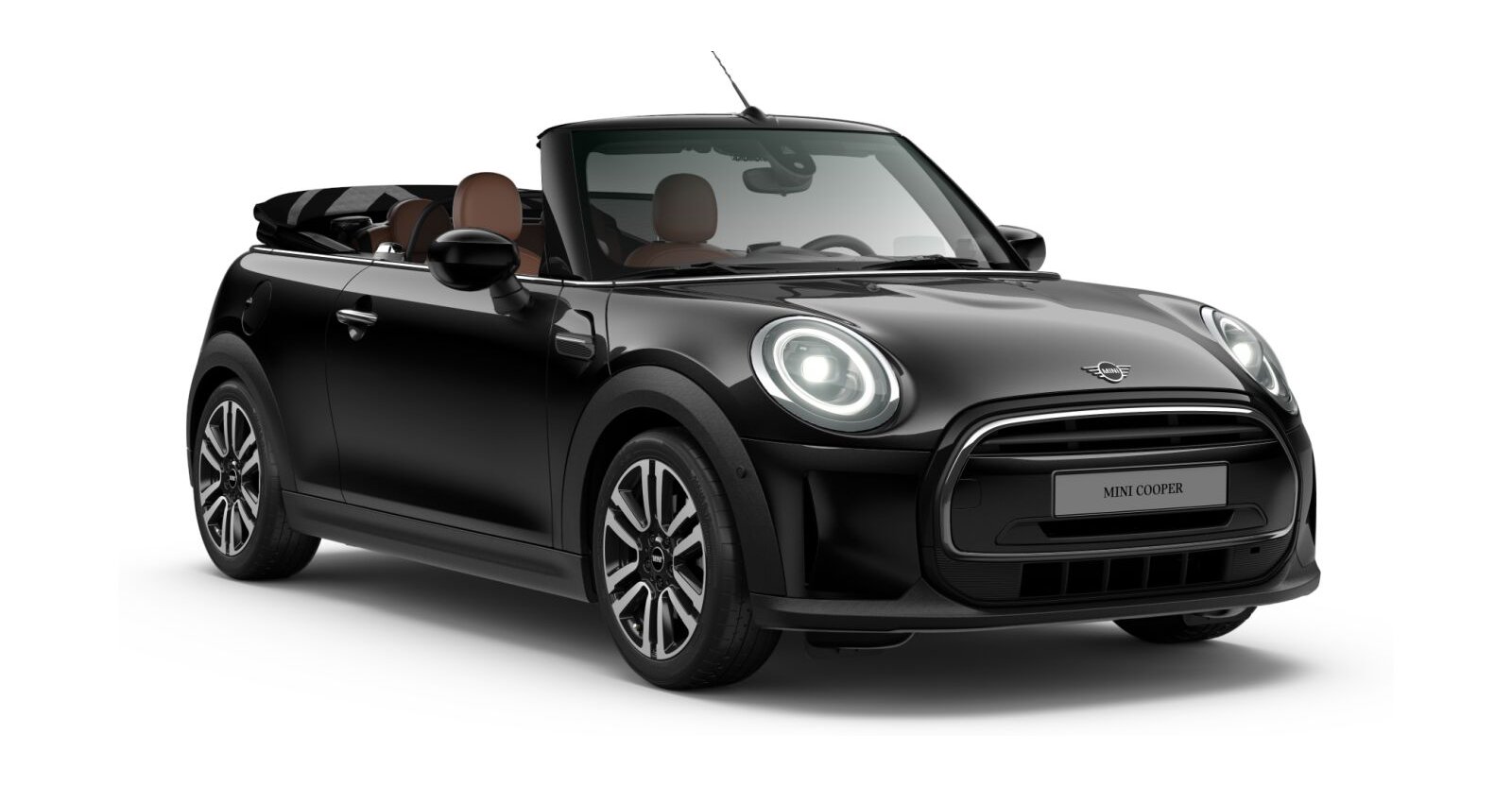 MINI Cooper Cabrio in Schwarz von vorne MINI Cooper Cabrio in Schwarz von vorne