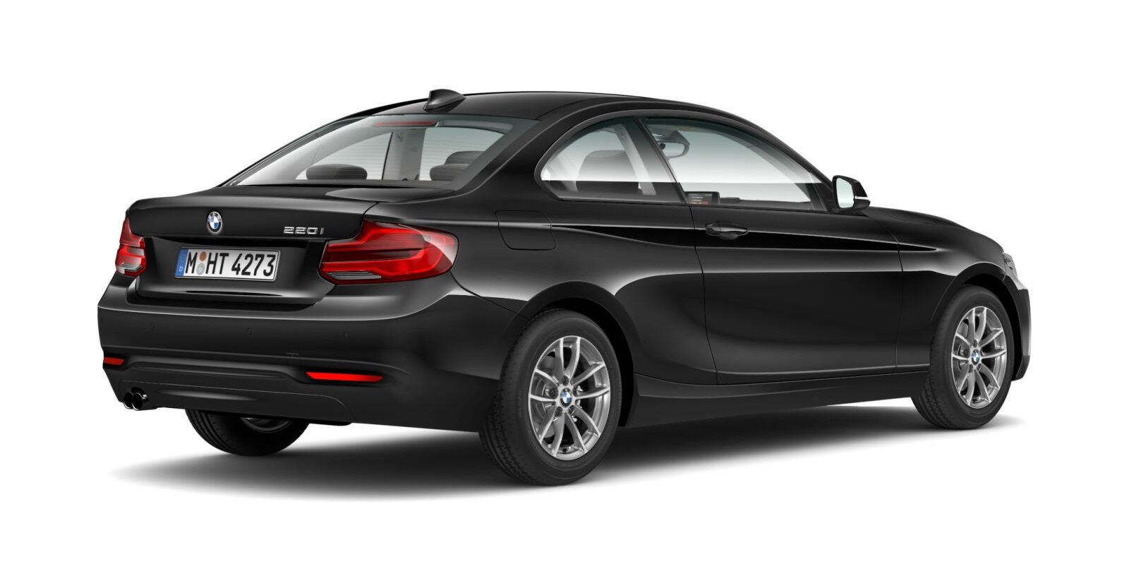 BMW BMW 2er in Schwarz von hinten