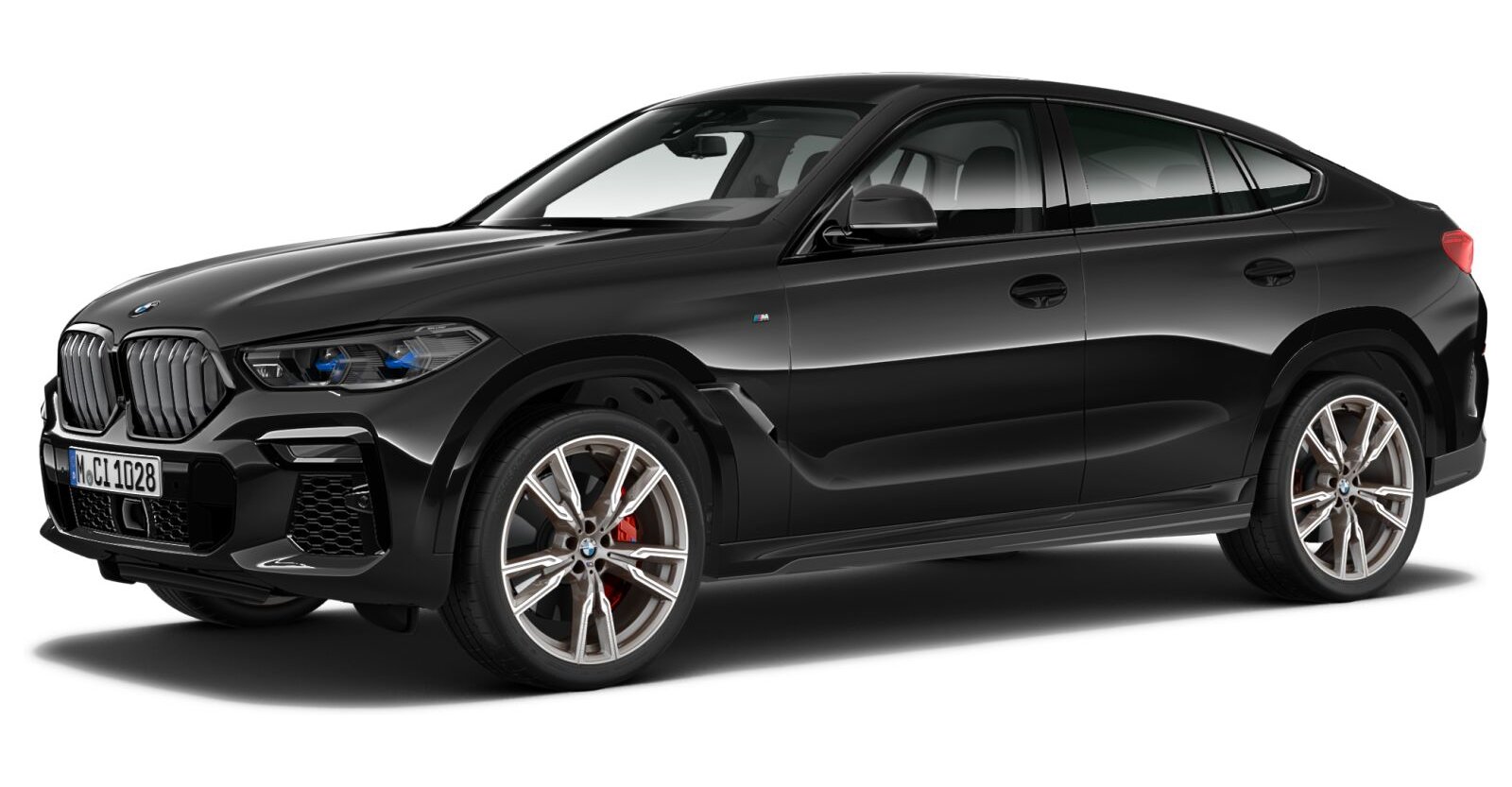 BMW X6 M50i in Schwarz von vorne