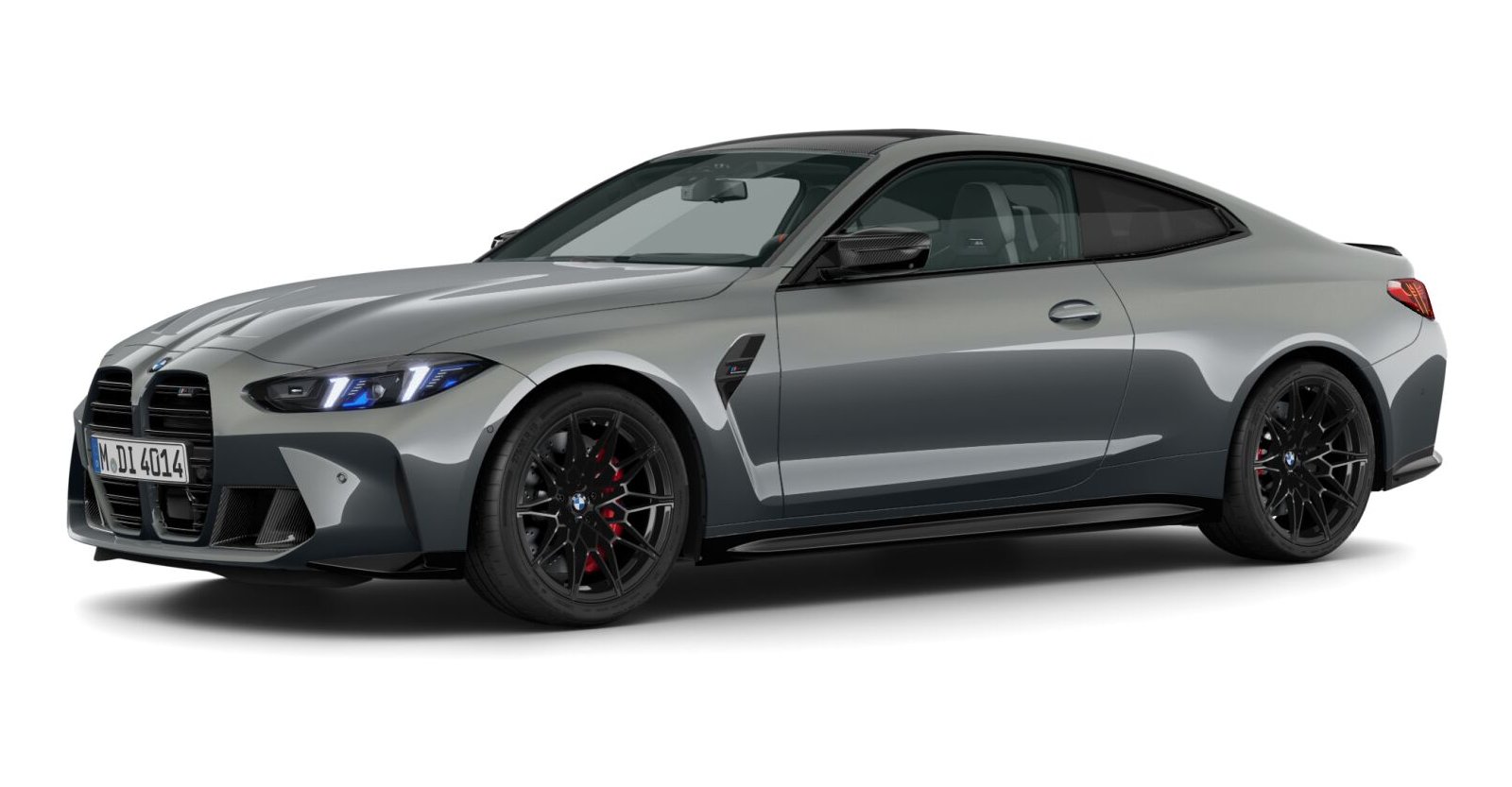 BMW M4 Competition Coupé mit M xDrive in Grau von vorne BMW M4 Competition Coupé mit M xDrive in Grau von vorne