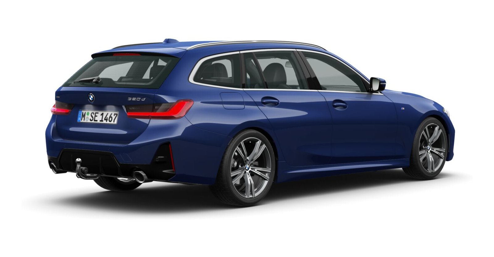 BMW BMW 3er in Blau von hinten BMW BMW 3er in Blau von hinten