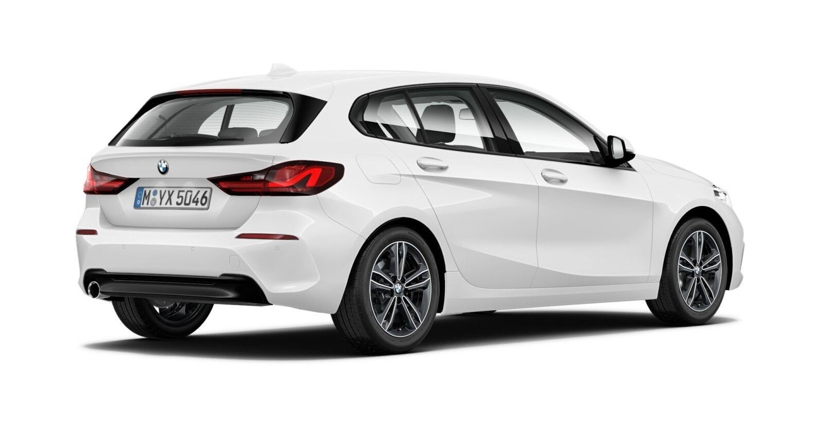 BMW BMW 1er in Weiß von hinten BMW BMW 1er in Weiß von hinten