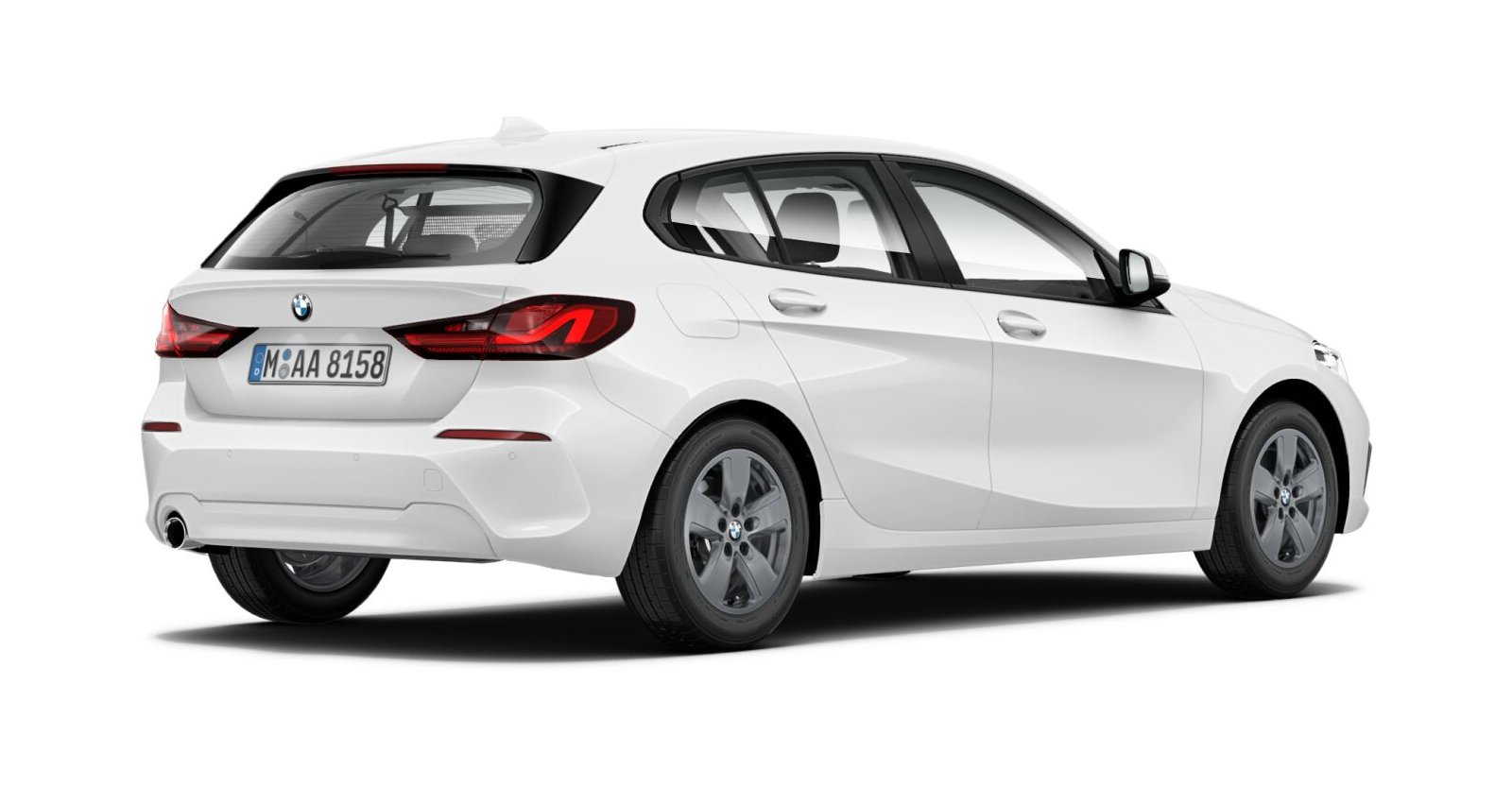 BMW BMW 1er in Weiß von hinten BMW BMW 1er in Weiß von hinten