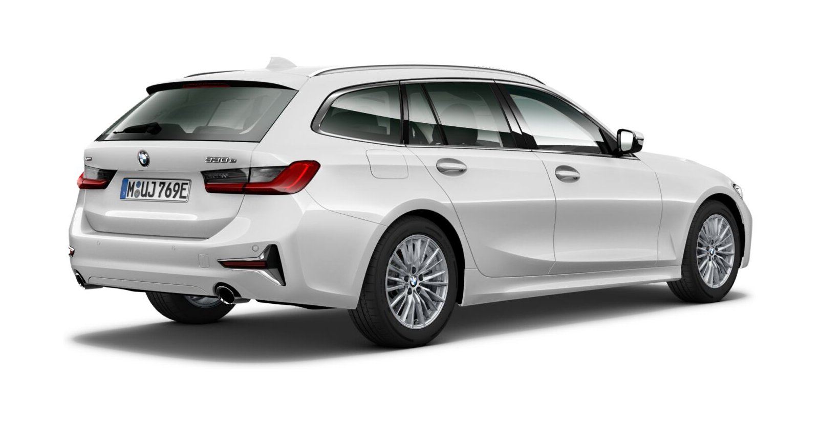 BMW BMW 3er in Weiß von hinten BMW BMW 3er in Weiß von hinten