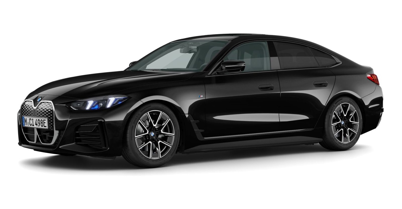 BMW i4 eDrive40 Gran Coupé in Schwarz von vorne BMW i4 eDrive40 Gran Coupé in Schwarz von vorne