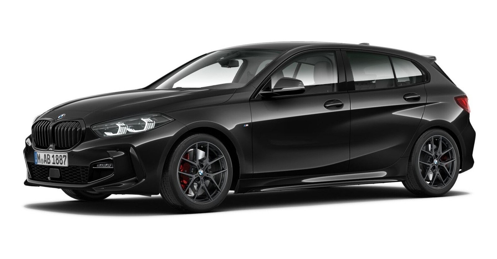 BMW BMW 1er in Schwarz von vorne BMW BMW 1er in Schwarz von vorne
