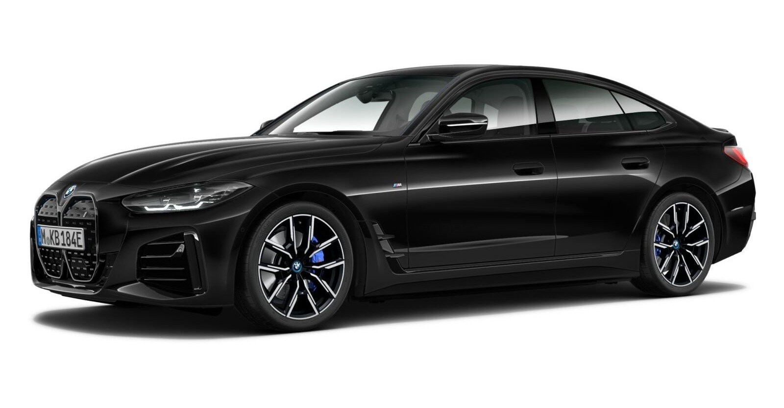 BMW i4 eDrive35 Gran Coupé in Schwarz von vorne