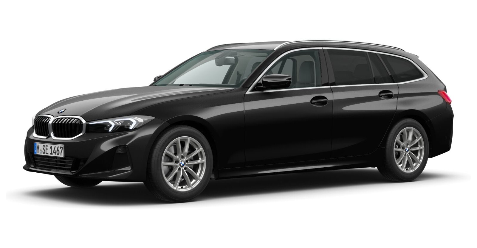 BMW BMW 3er in Schwarz von vorne BMW BMW 3er in Schwarz von vorne