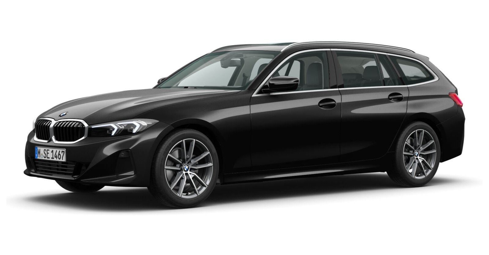 BMW BMW 3er in Schwarz von vorne BMW BMW 3er in Schwarz von vorne