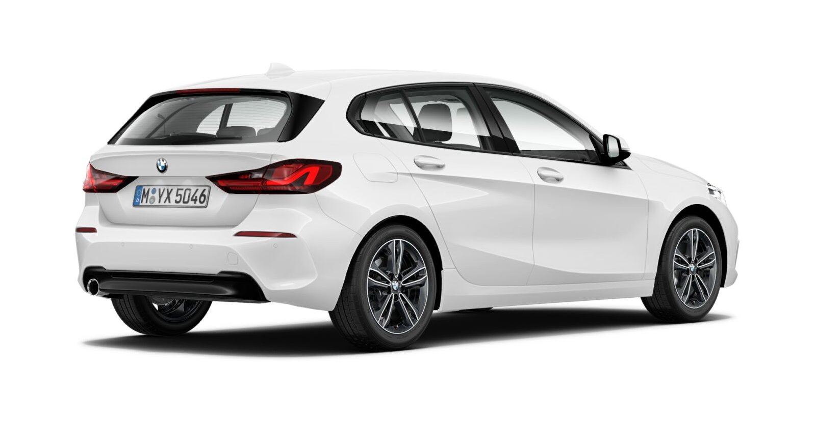 BMW BMW 1er in Weiß von hinten BMW BMW 1er in Weiß von hinten