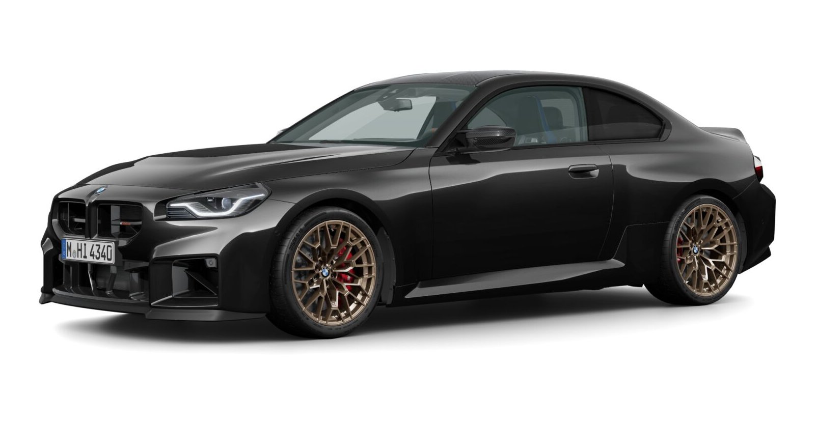 BMW M2 CS Coupé in Schwarz von vorne