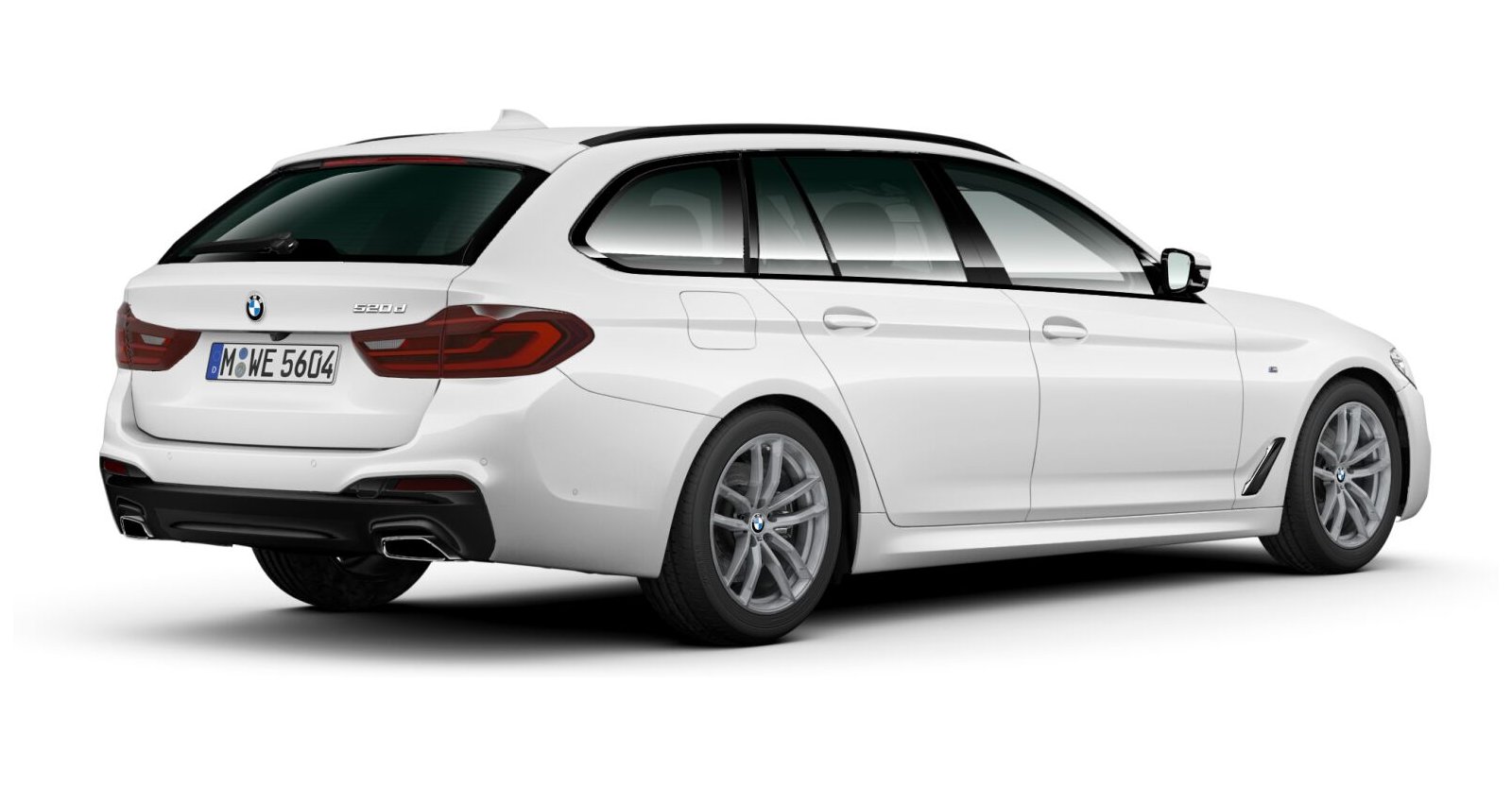 BMW BMW 5er in Weiß von hinten BMW BMW 5er in Weiß von hinten