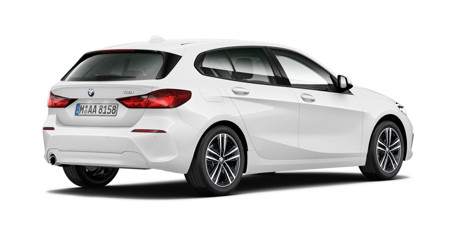 BMW BMW 1er in Weiß von hinten BMW BMW 1er in Weiß von hinten