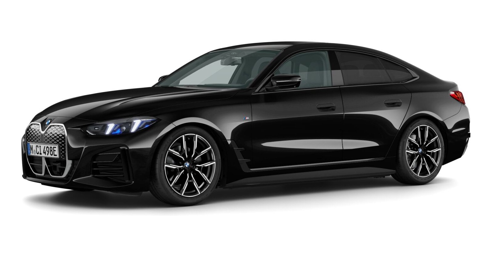 BMW i4 eDrive40 Gran Coupé in Schwarz von vorne BMW i4 eDrive40 Gran Coupé in Schwarz von vorne