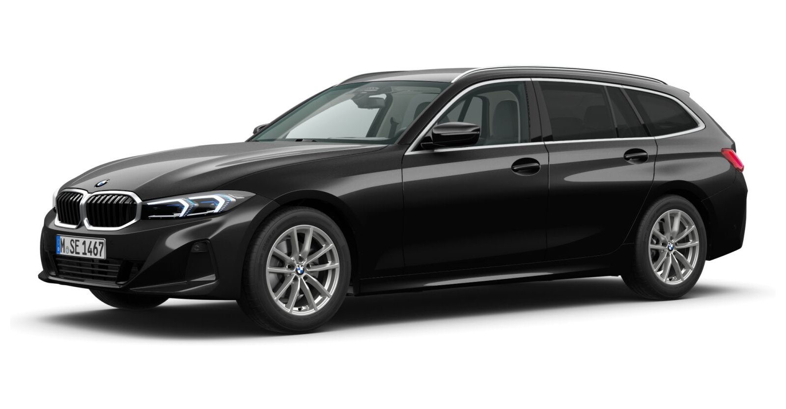 BMW BMW 3er in Schwarz von vorne BMW BMW 3er in Schwarz von vorne