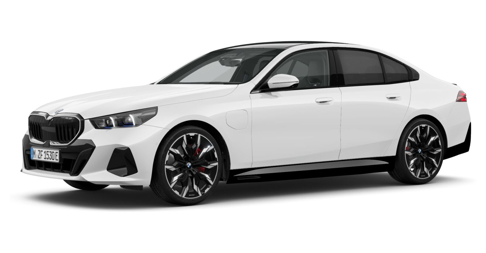 BMW 550e xDrive Limousine in Weiß von vorne BMW 550e xDrive Limousine in Weiß von vorne