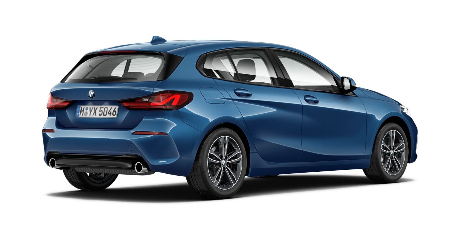 BMW BMW 1er in Blau von hinten BMW BMW 1er in Blau von hinten