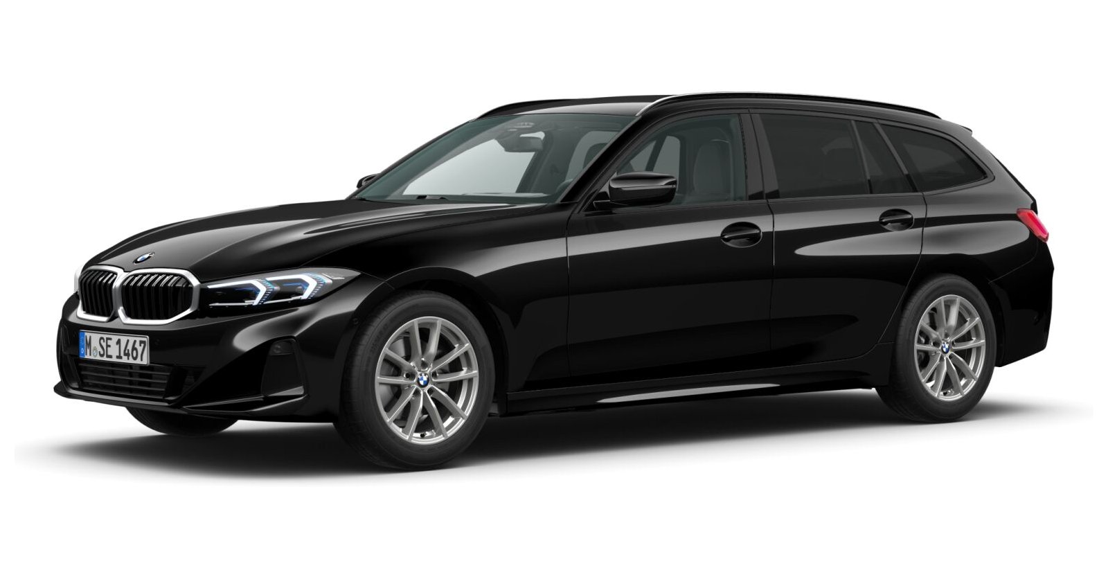 BMW BMW 3er in Schwarz von vorne BMW BMW 3er in Schwarz von vorne