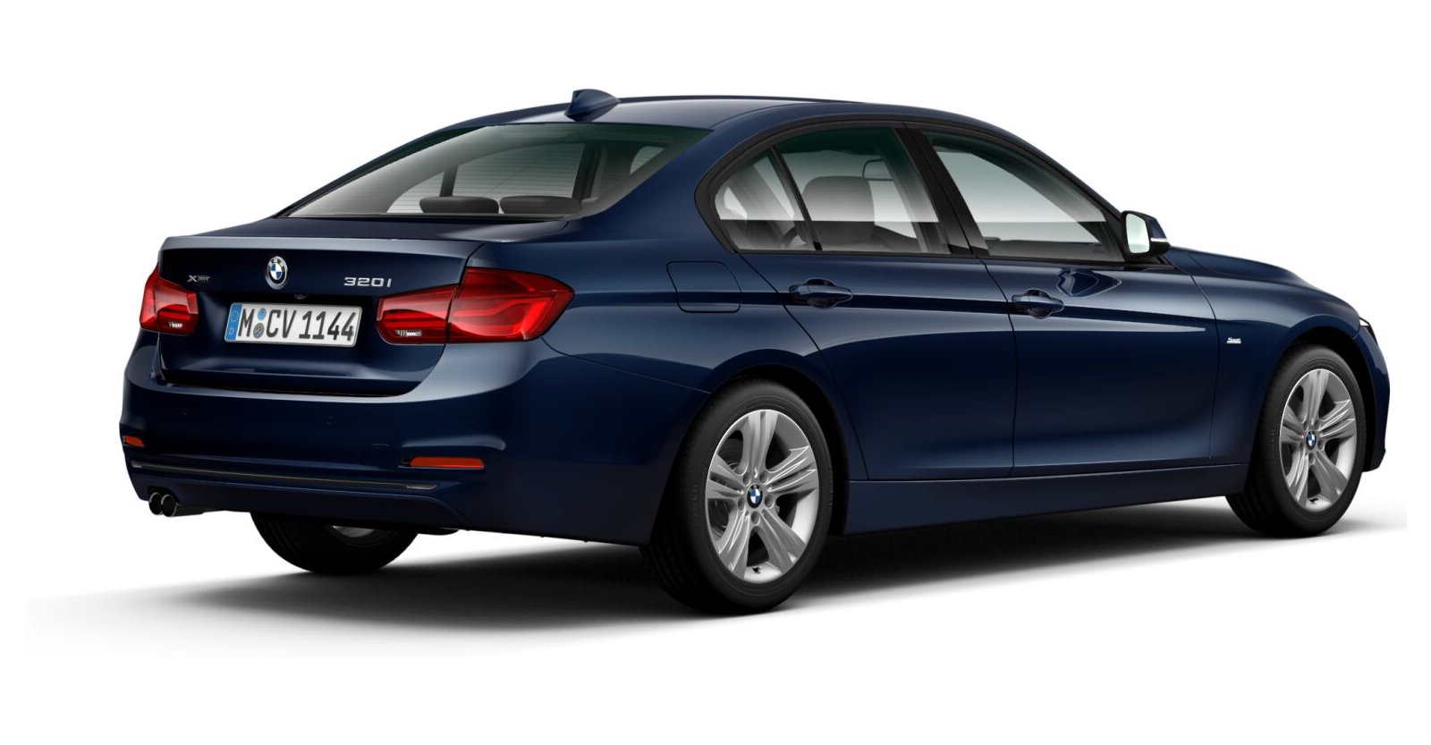 BMW BMW 3er in Blau von hinten BMW BMW 3er in Blau von hinten