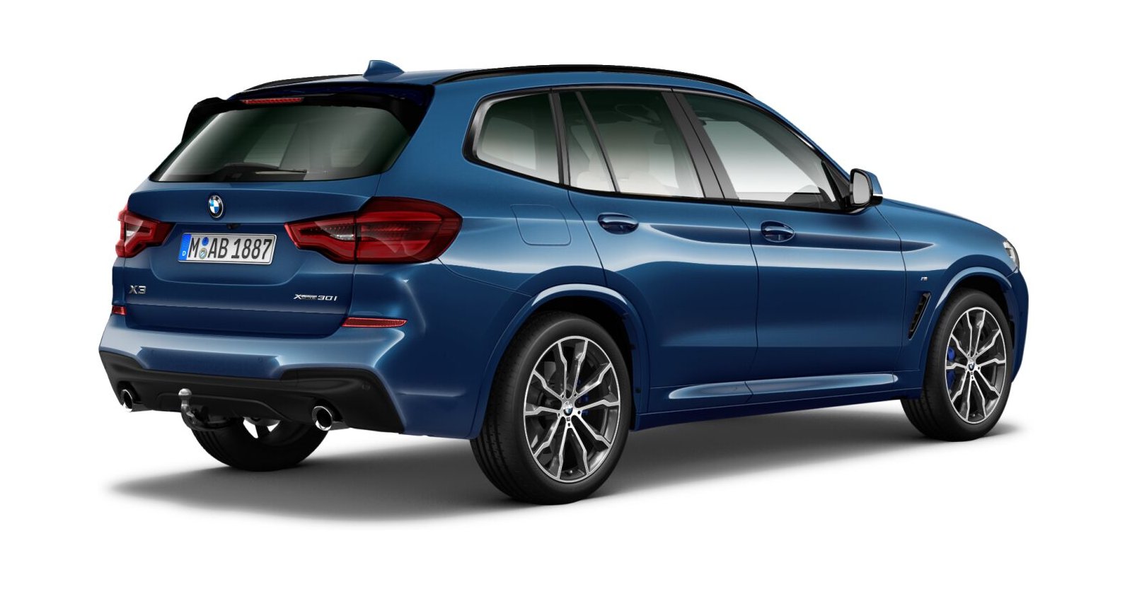 BMW BMW X in Blau von hinten BMW BMW X in Blau von hinten